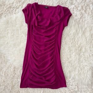 Express Fuchsia Ruched Detail Cocktail Dress, size S